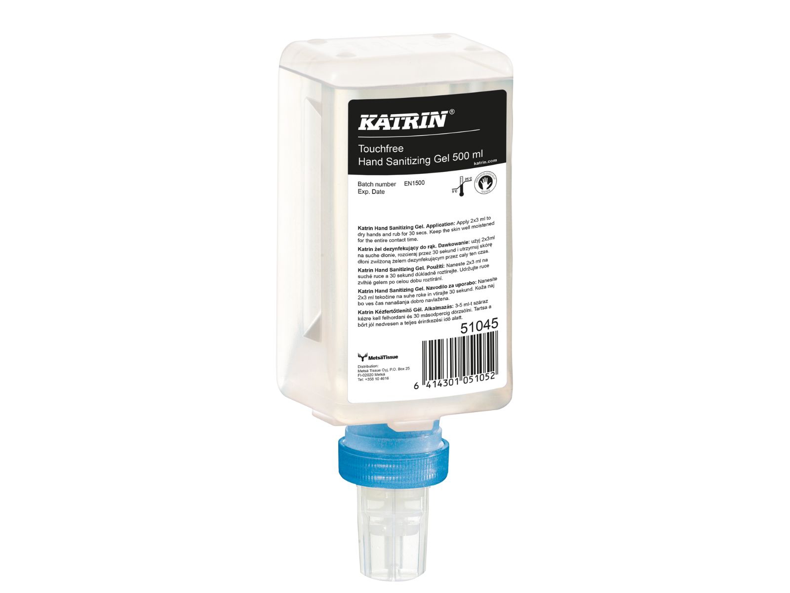 Żel do dezynfekcji KATRIN 51045 TOUCHFREE 500ml Do dozowników bezdotykowych